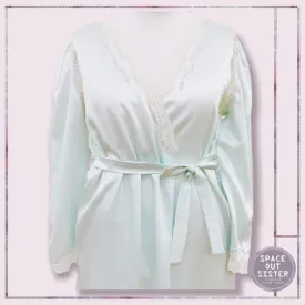 1980s Vintage Blush Green Robe