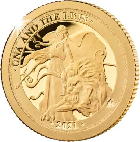2021 Una & the Lion 1/2g Gold Proof Coin