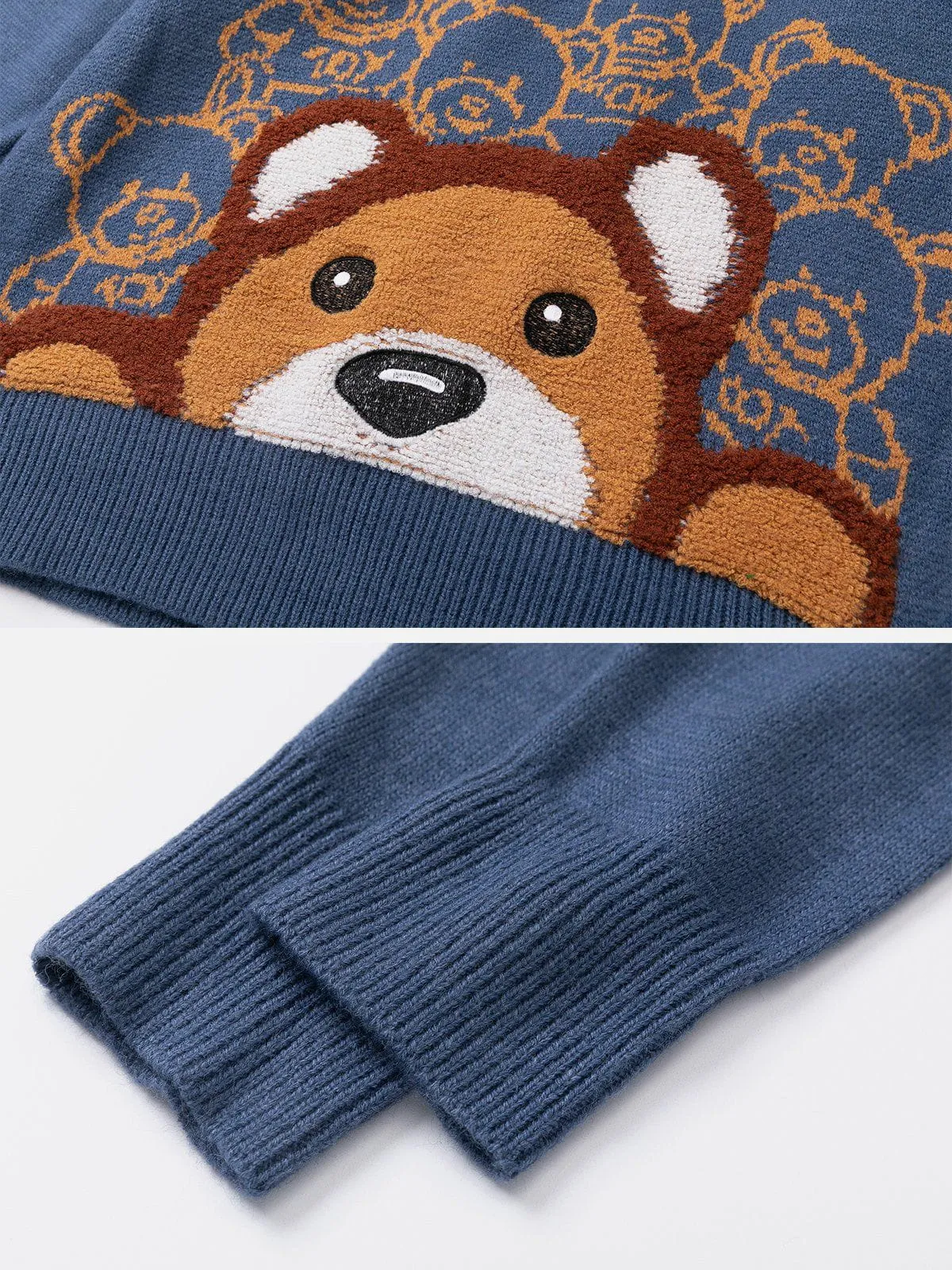 AlanBalen® - Flocked Bear Sweater