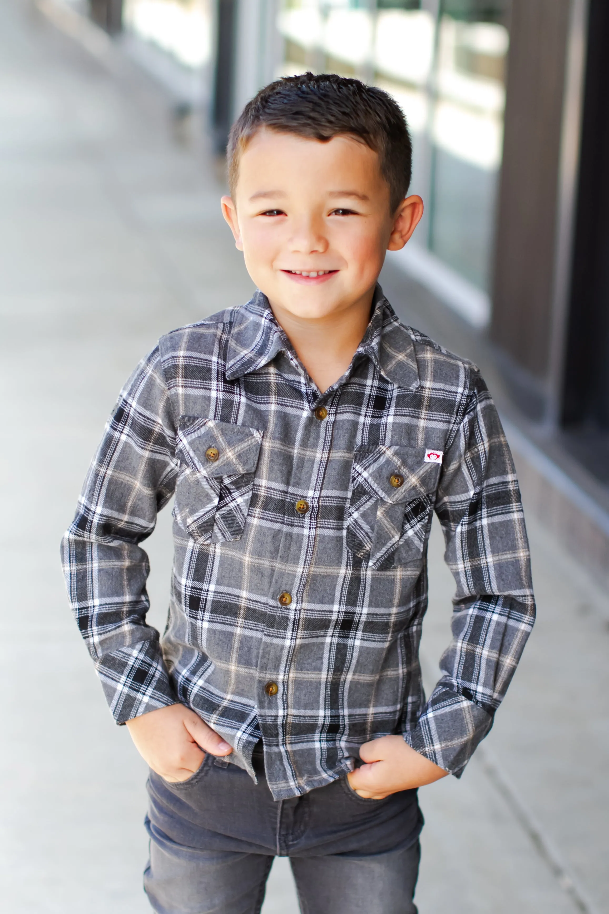 Appaman - Boys Flannel Shirt in Greige Plaid (5)