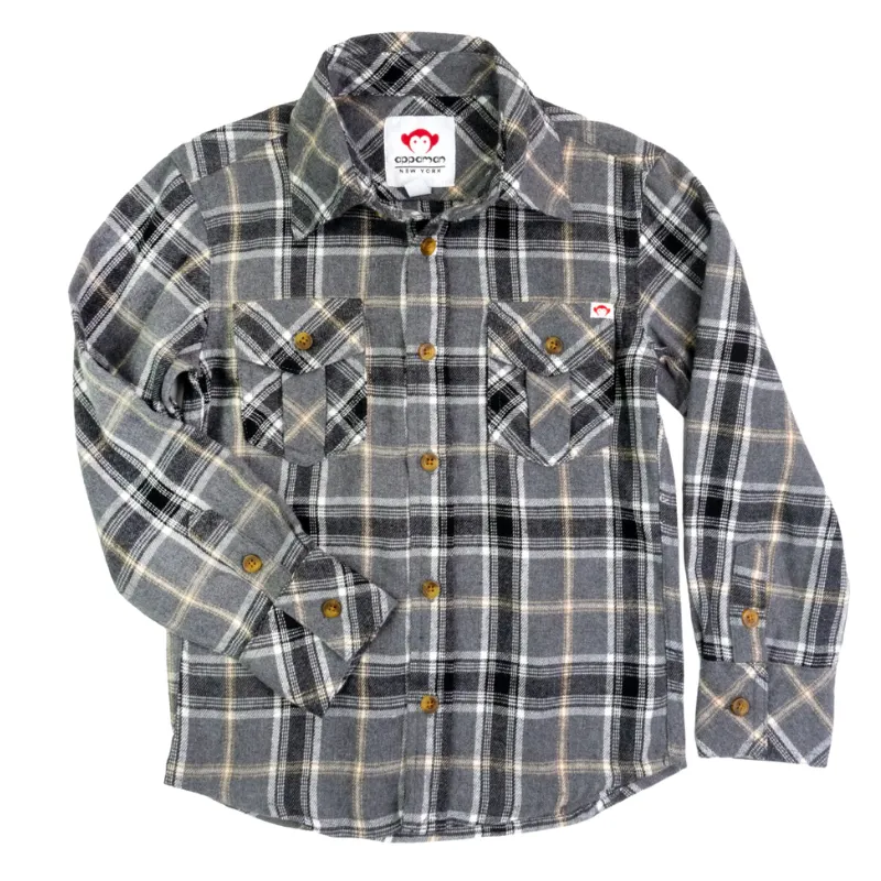 Appaman - Boys Flannel Shirt in Greige Plaid (5)