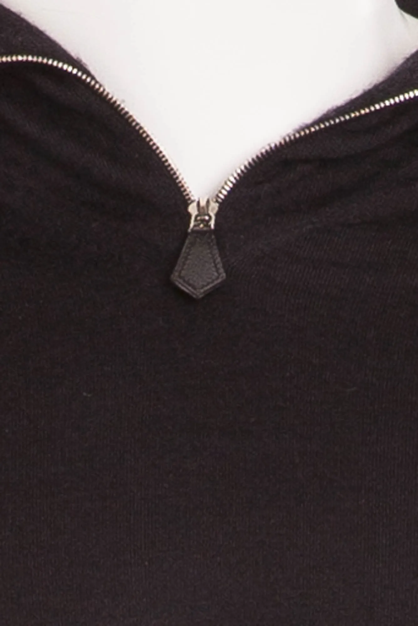 Authentic Hermes - Black Long Sleeve Zip Neck Cashmere - XL