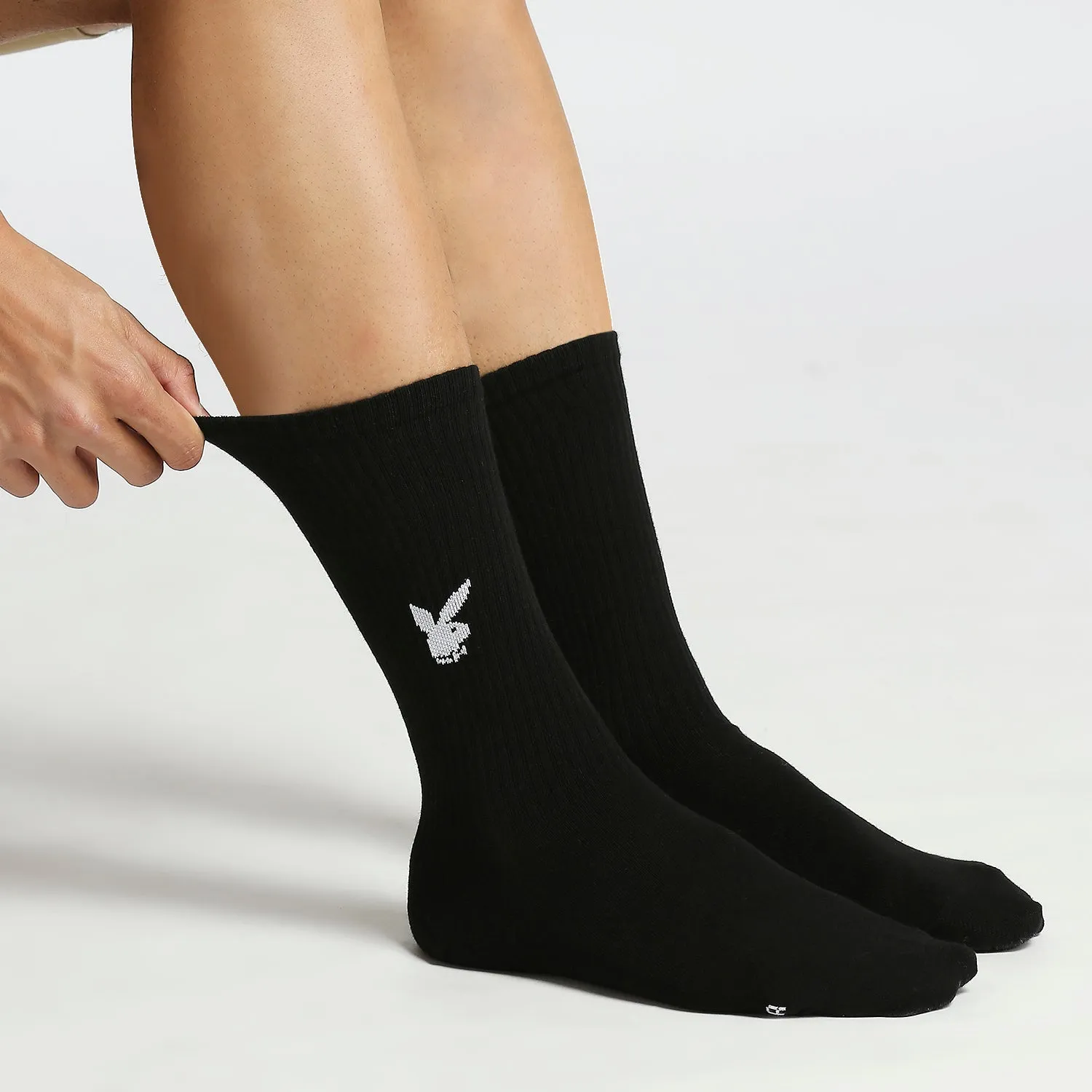 BALENZIA Men's Playboy Solid Crew Socks  |  3-Pack | Free Size