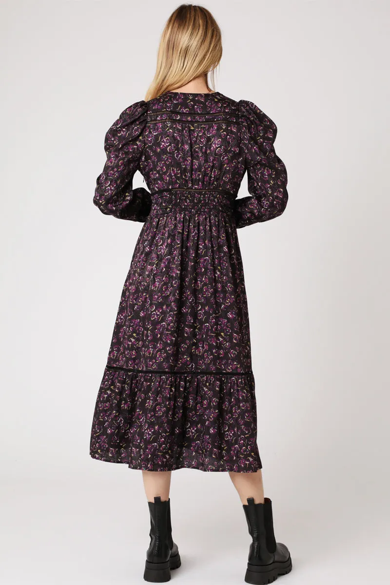 Berenice - Robe Patineuse Noir Et Violet