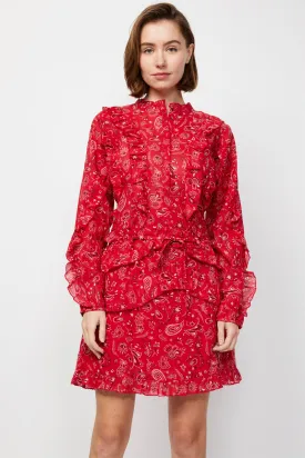 Berenice - Robe Volantée Rouge