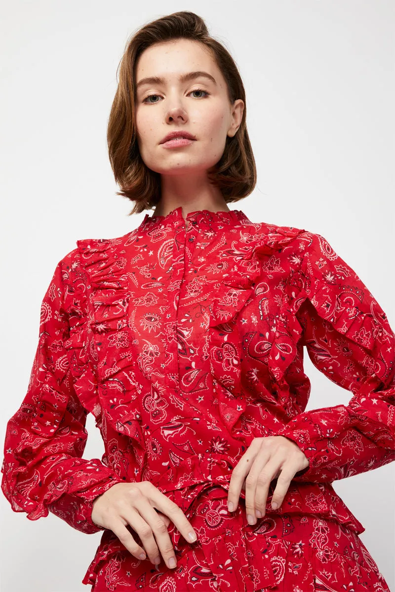 Berenice - Robe Volantée Rouge
