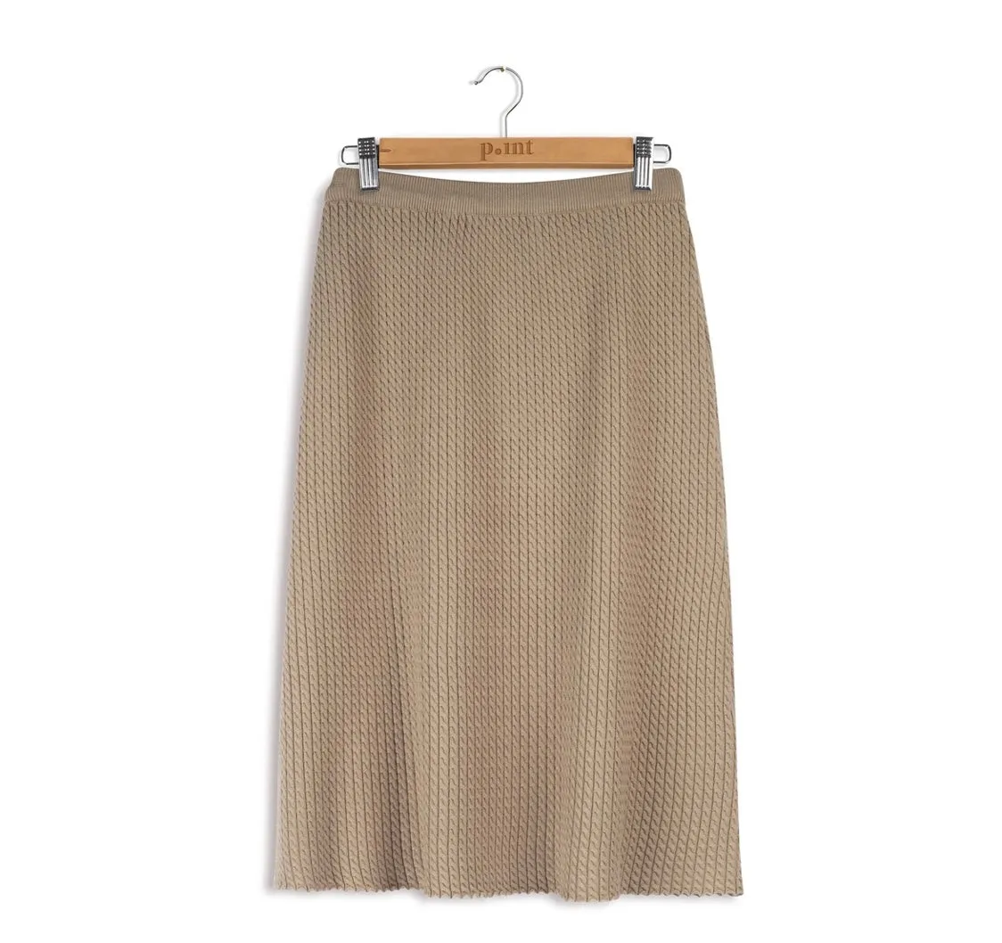 Cable Knit A-line Skirt