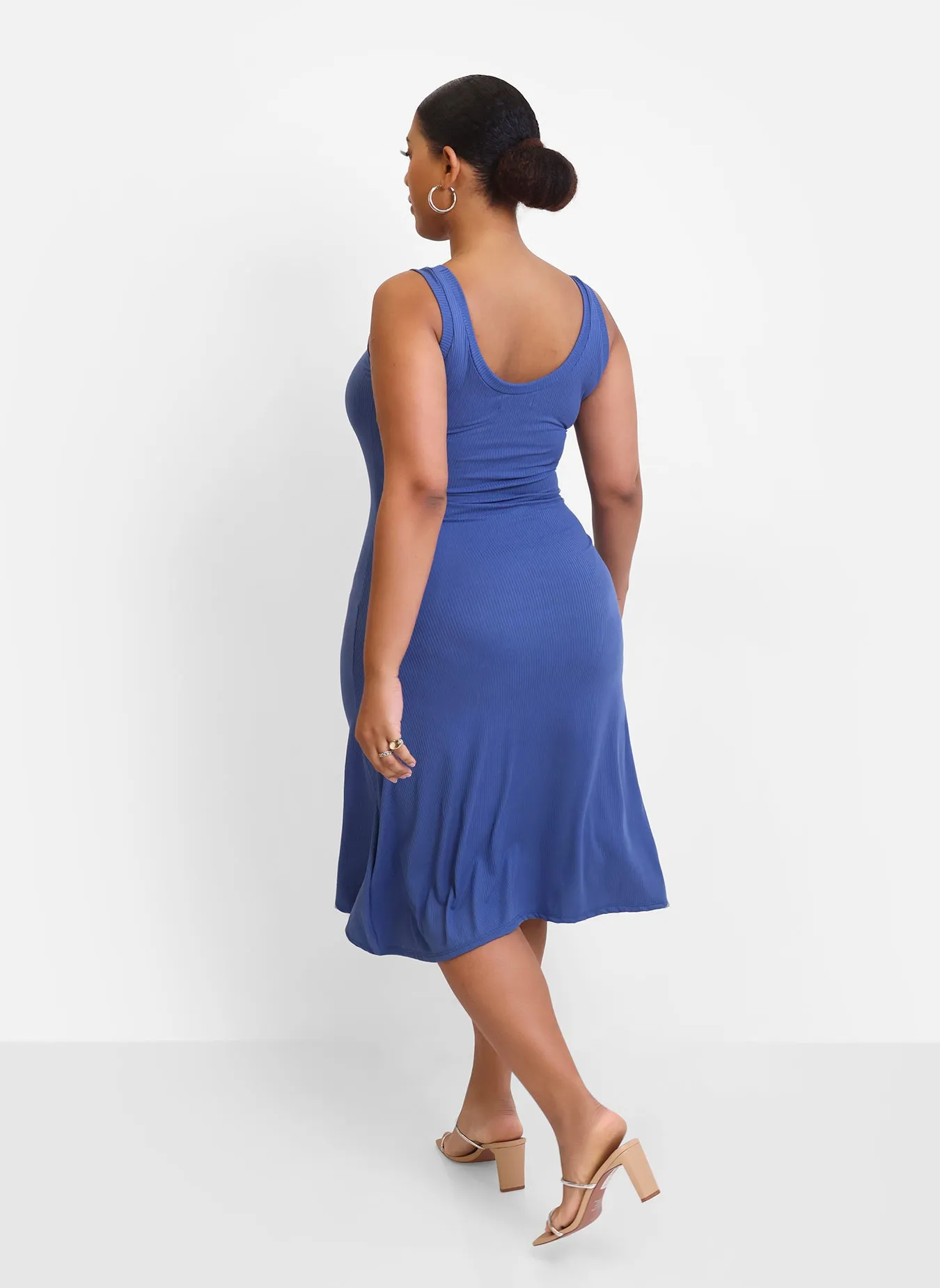 Essential Ribbed A Line Midi Dress