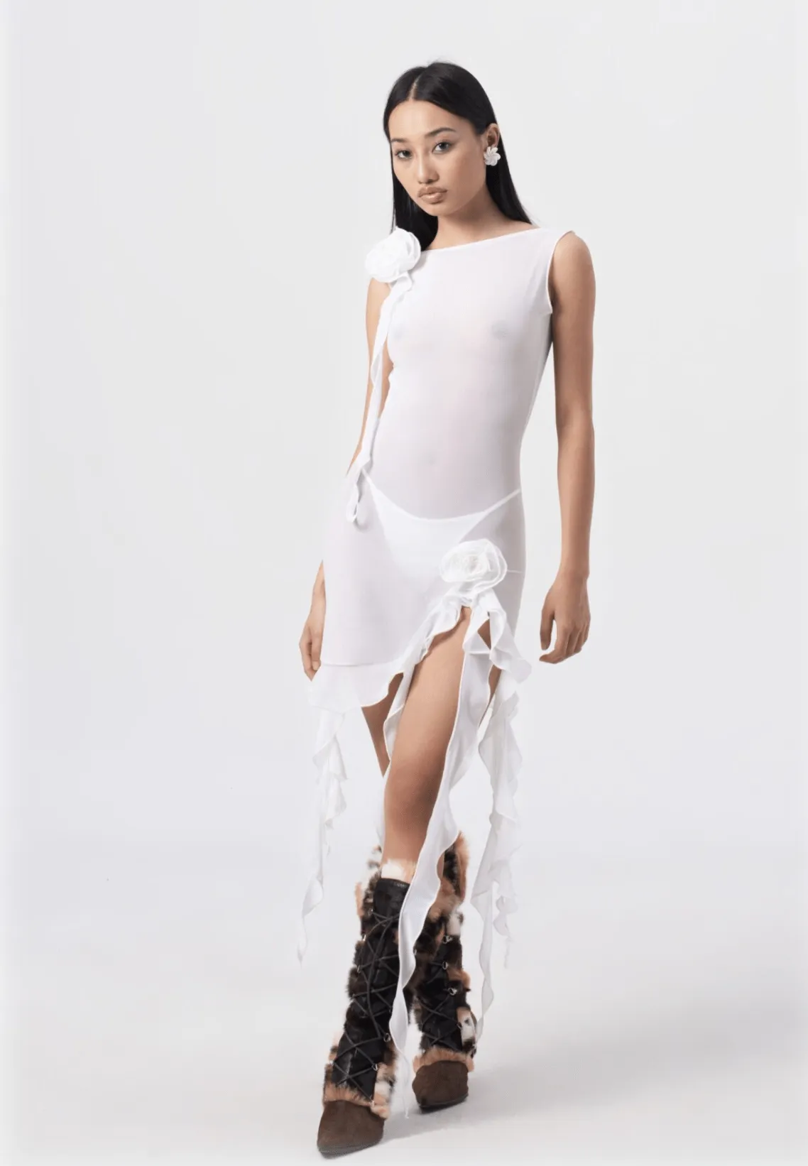 Fanci Club - White Apple Cocktail Dress in White