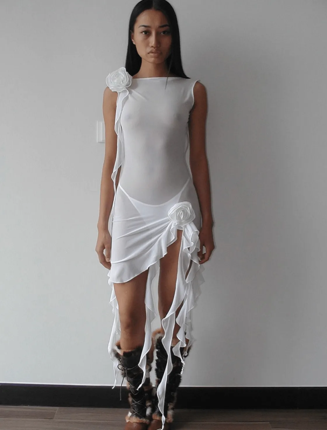 Fanci Club - White Apple Cocktail Dress in White