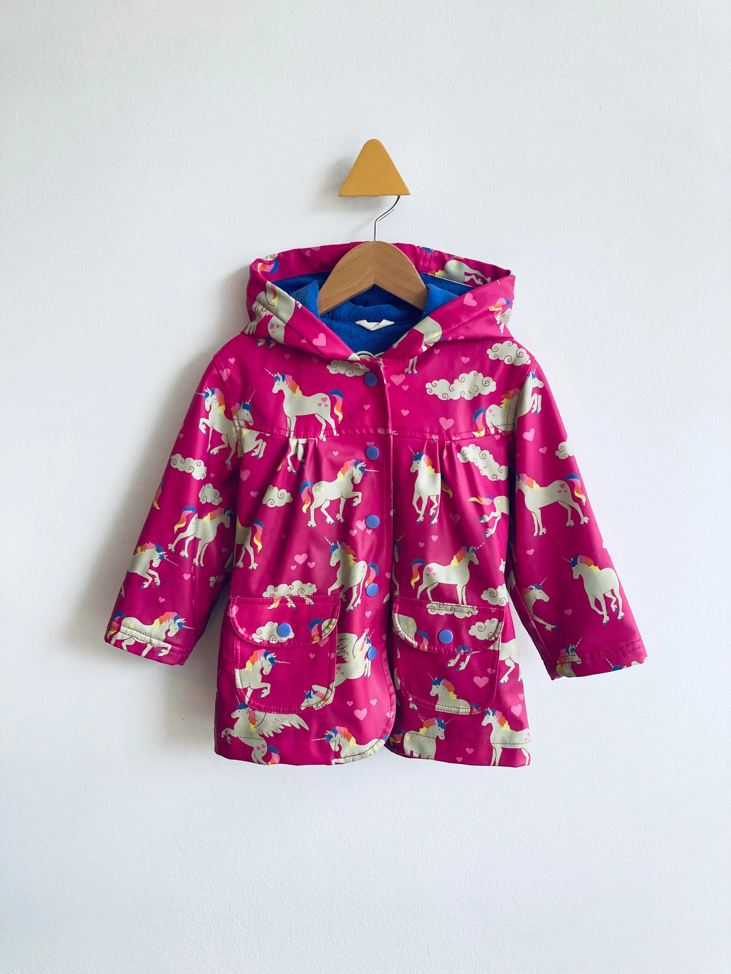 Hatley REALLY LOVED Terry Lined Unicorn Raincoat  // 2Y