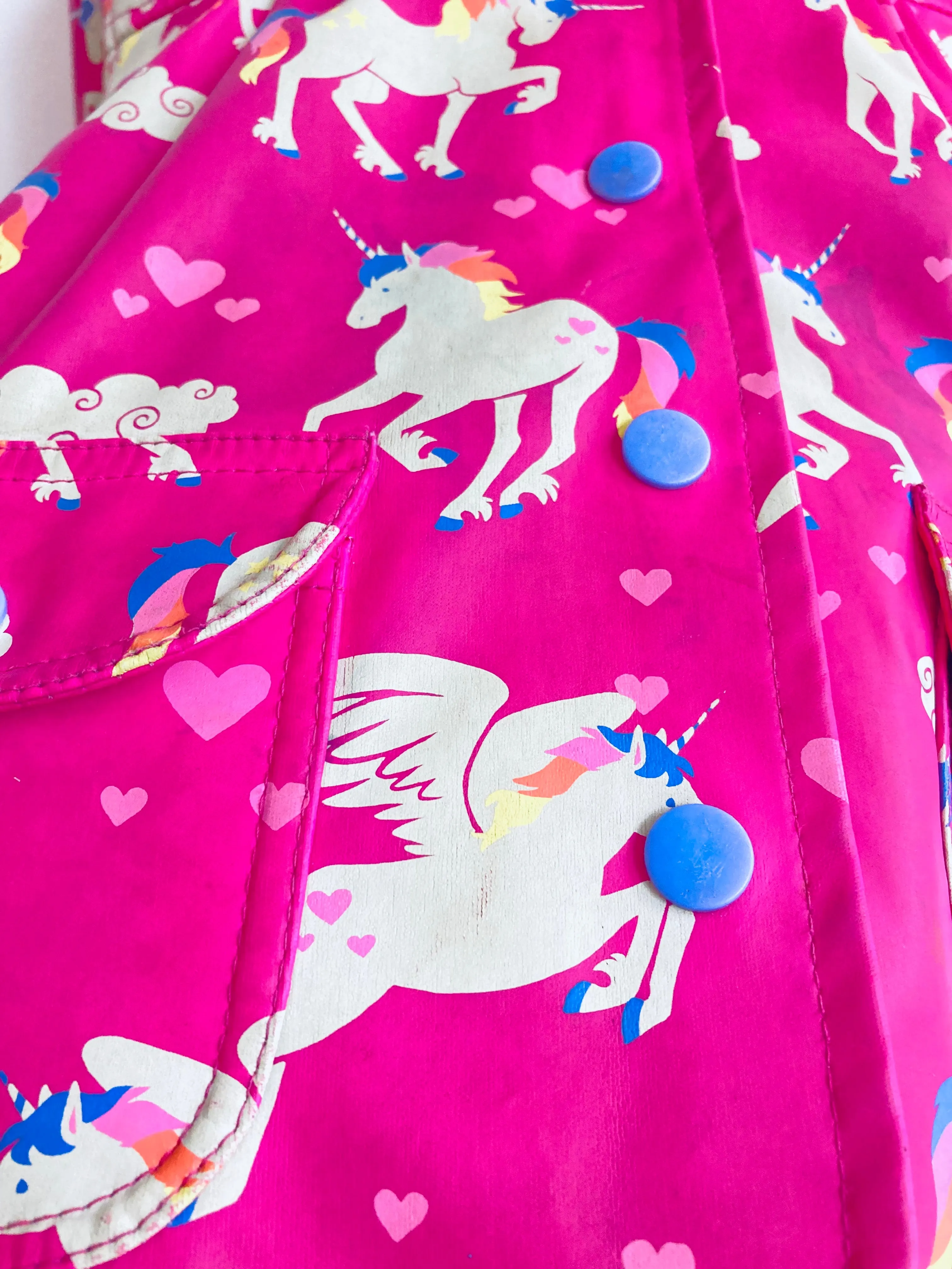 Hatley REALLY LOVED Terry Lined Unicorn Raincoat  // 2Y