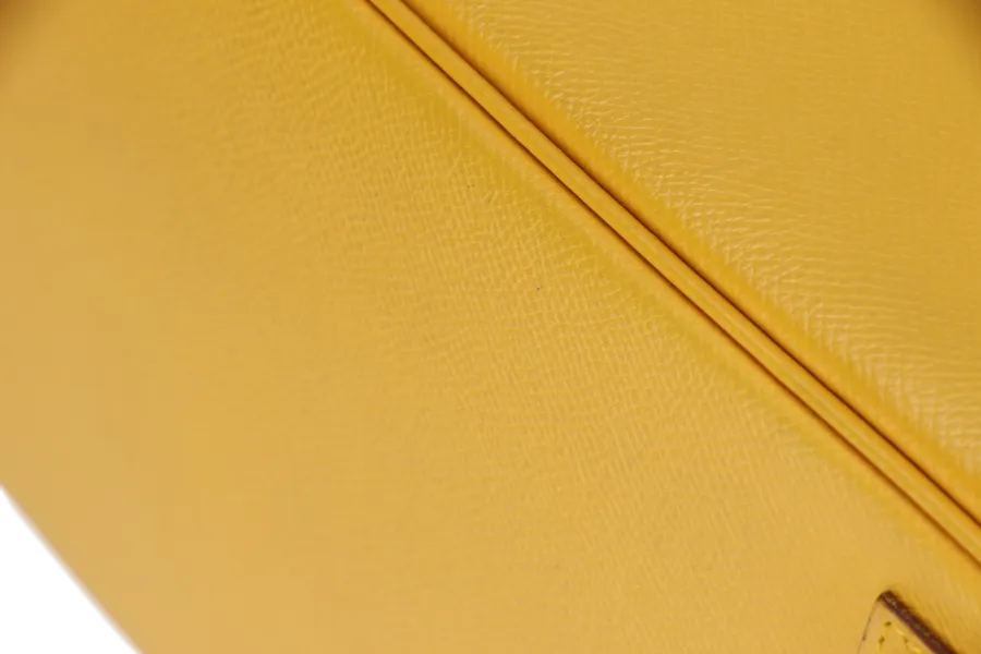 HERMES BIRKIN 35 (STAMP Z CIRCLE) YELLOW MUSTARD COURCHEVAL LEATHER GOLD HARDWARE WITH KEYS&LOCK, RAINCOAT & DUST COVER