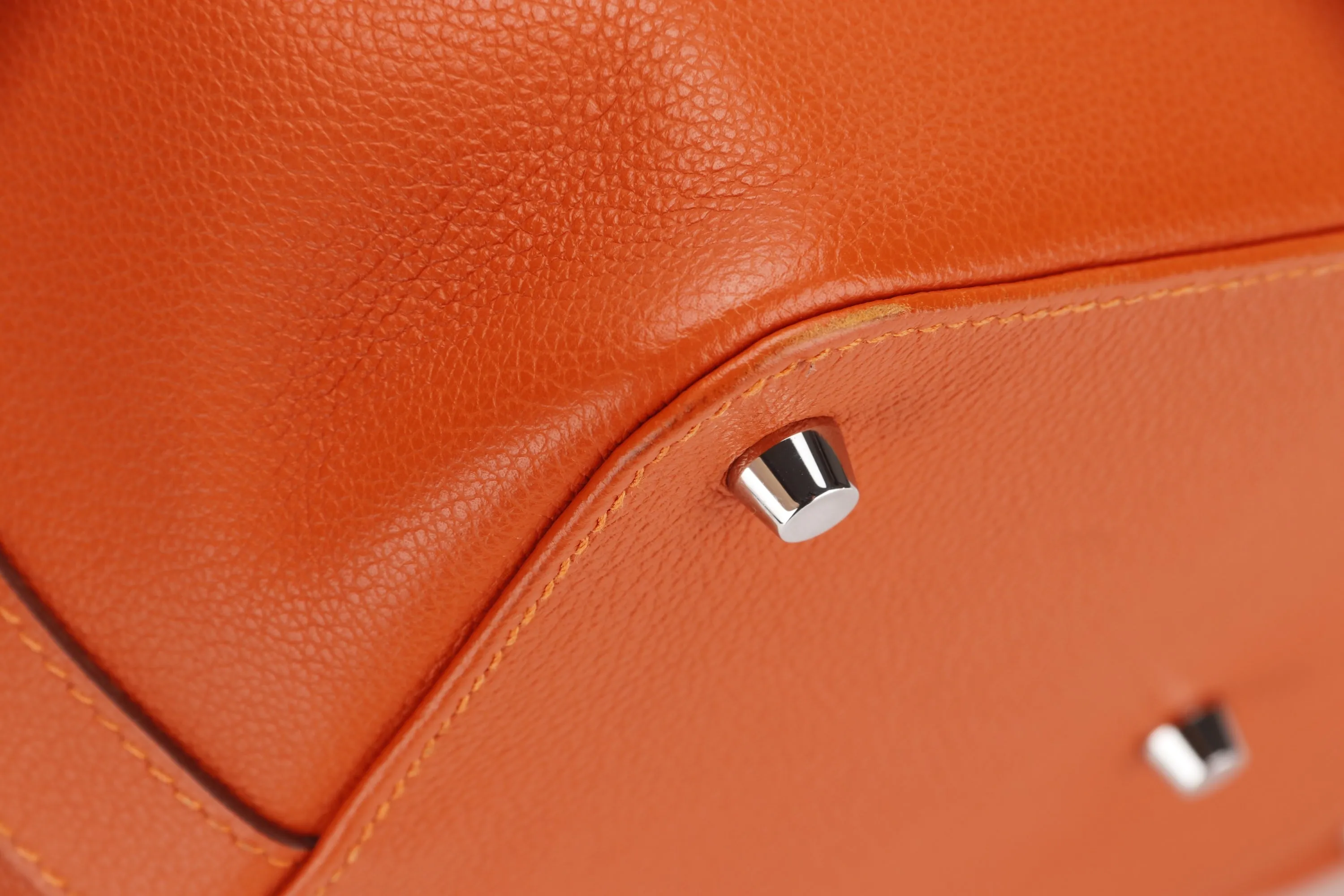 HERMES TOOLBOX 26 (STAMP Q) FEU EVERCOLOR LEATHER SILVER HARDWARE, WITH STRAP, LOCK, KEYS, RAINCOAT, DUST COVER &  BOX