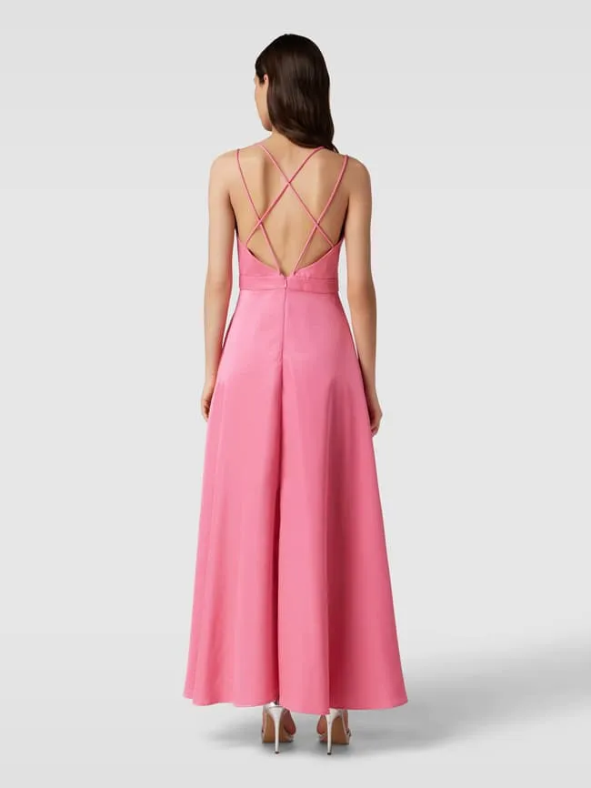 Jake*s Cocktail Mullet Evening Dress, Metallic Pink