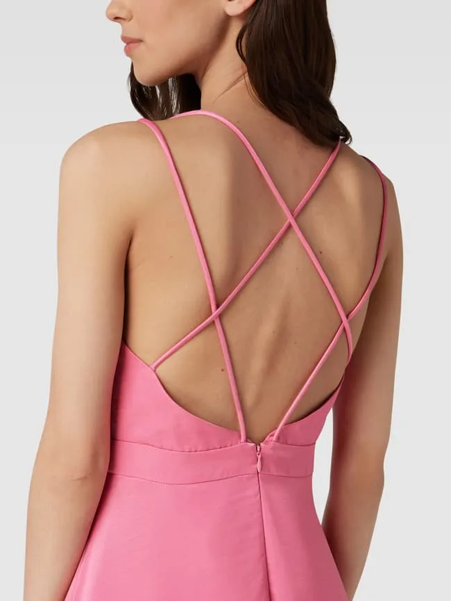 Jake*s Cocktail Mullet Evening Dress, Metallic Pink