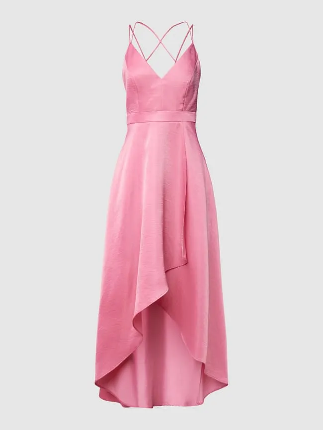 Jake*s Cocktail Mullet Evening Dress, Metallic Pink