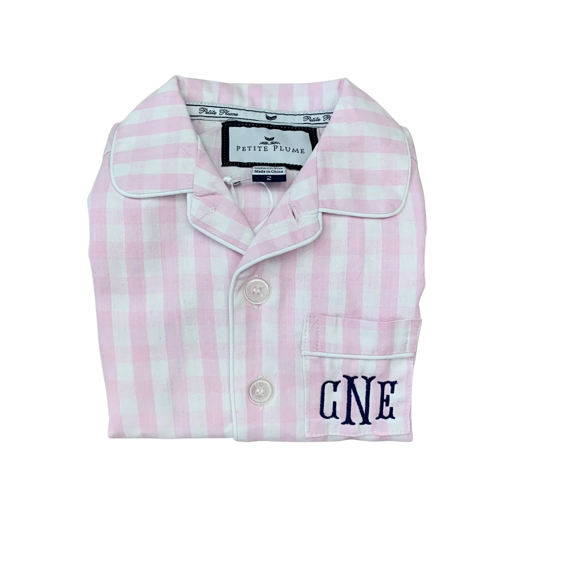 Kid’s Pink Gingham Pajama Set