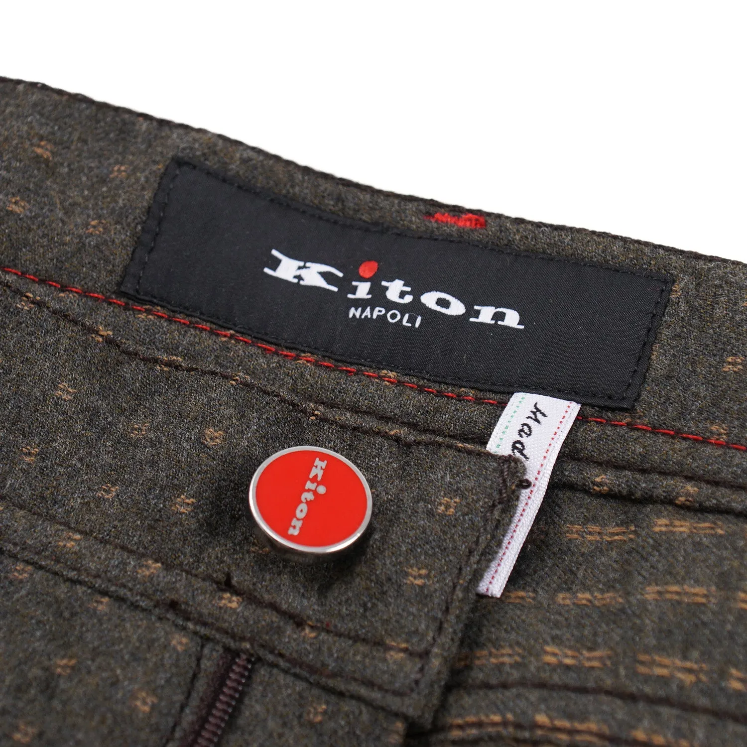 Kiton Slim Fit Five-Pocket Patterned Wool Pants