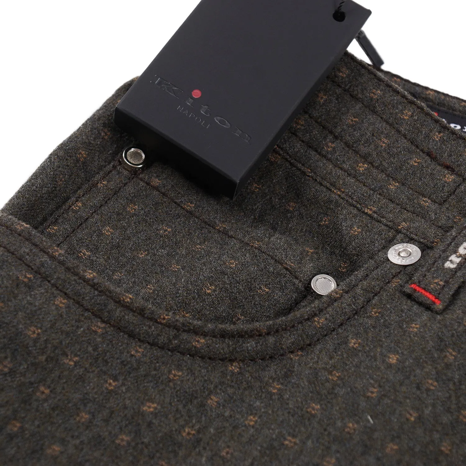 Kiton Slim Fit Five-Pocket Patterned Wool Pants