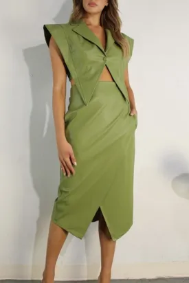 Lets Do Drinks Faux Leather Skirt
