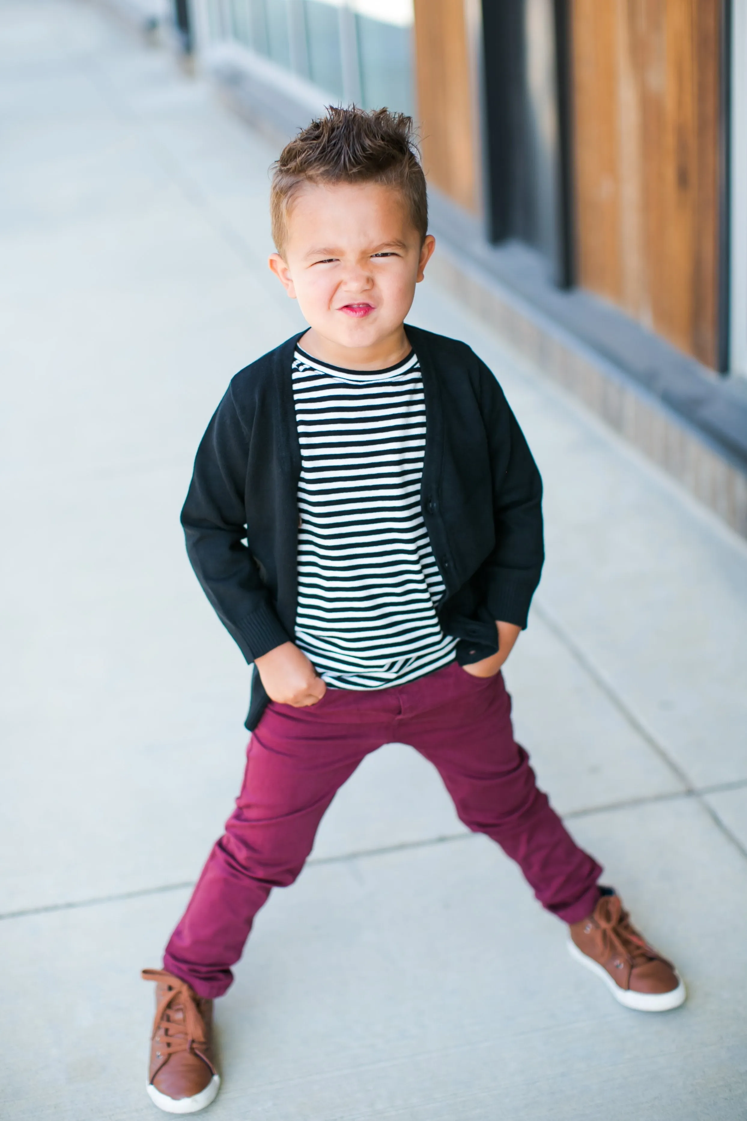 Mayoral - Boys Slim Fit Pants in Plum