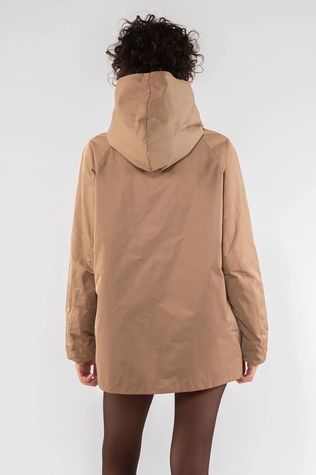 Memory Nylon Reversible Hooded Jacket - Flame