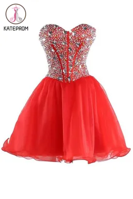 MerMaid SweetHeart Organza Bead Homecoming Dress Cocktail Dress KPH0075