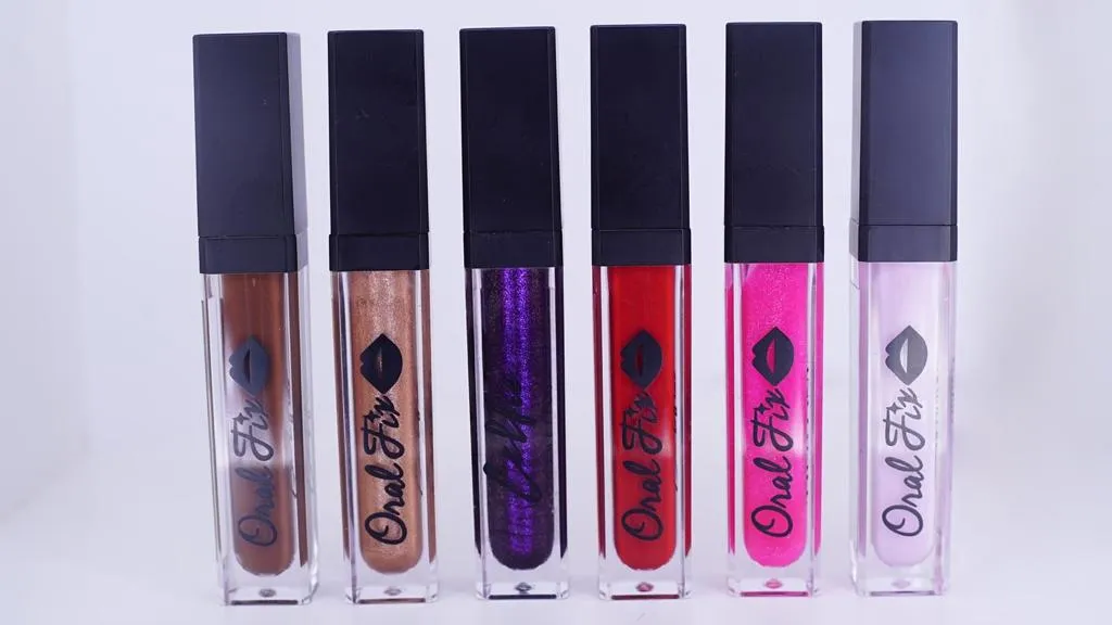 Oral Fix Beauty Lip Gloss Set (All 6 Glosses   2 Beauty Cloths)
