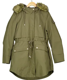 Parka London Green Farringdon Mid-length Faux Fur Parka UK L