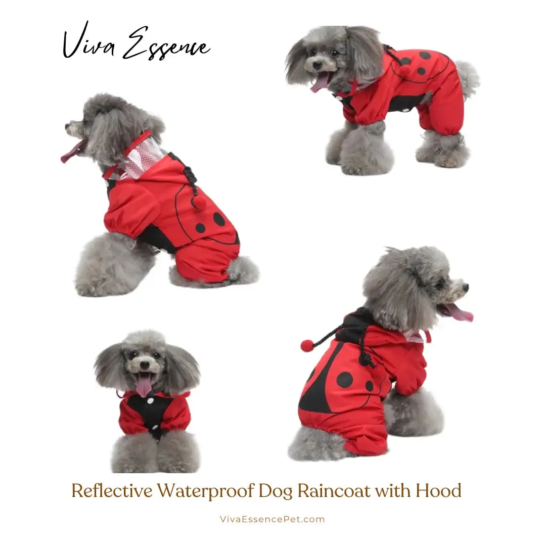Reflective Waterproof Dog Raincoat with Hood