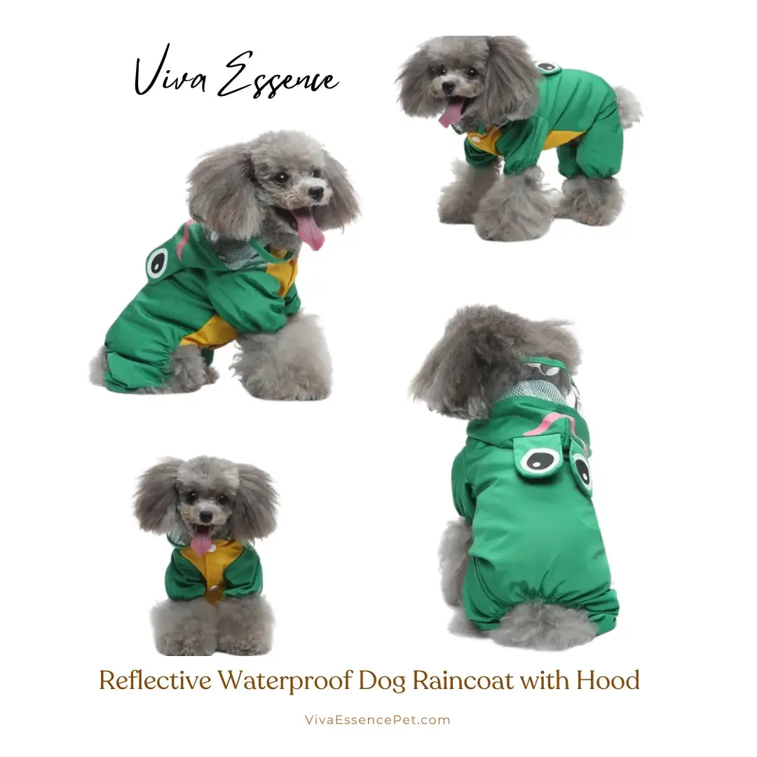 Reflective Waterproof Dog Raincoat with Hood