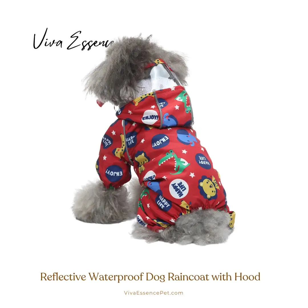 Reflective Waterproof Dog Raincoat with Hood