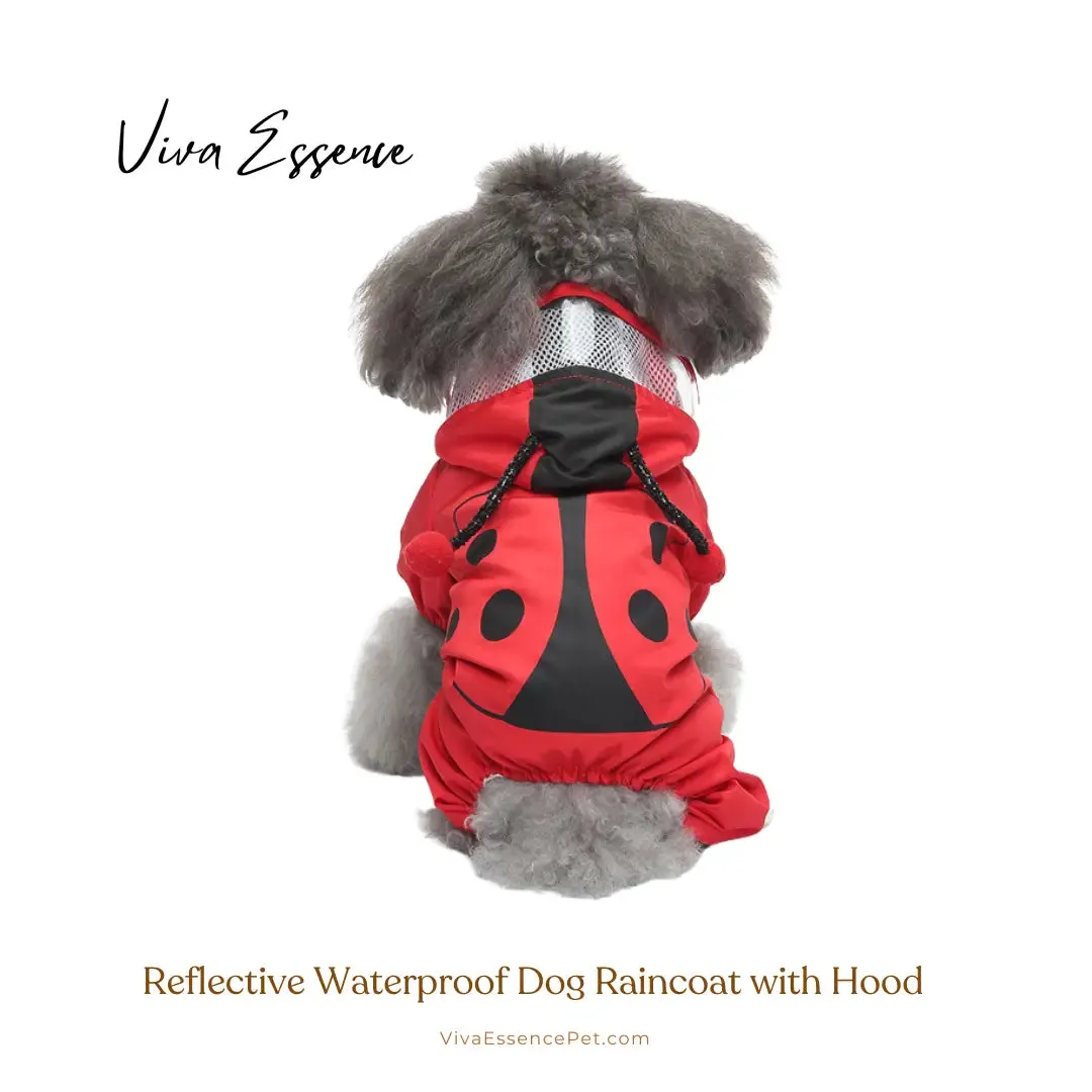 Reflective Waterproof Dog Raincoat with Hood