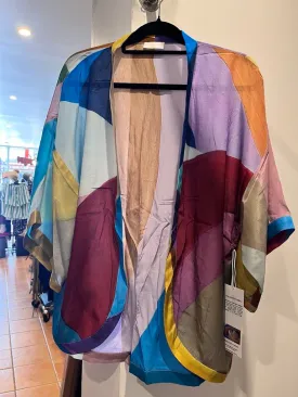 Short Silk Kimono - Rainbows Make You Happy