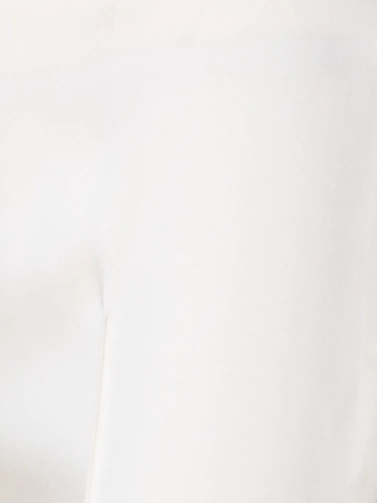 Slim Silk Stretch Crpe Pants