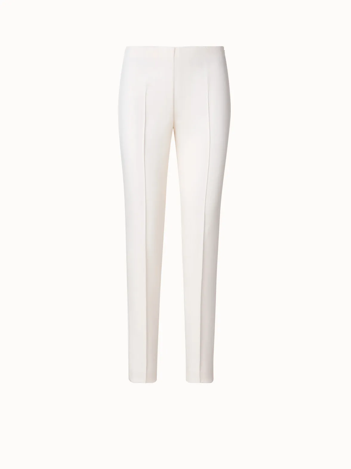 Slim Silk Stretch Crpe Pants