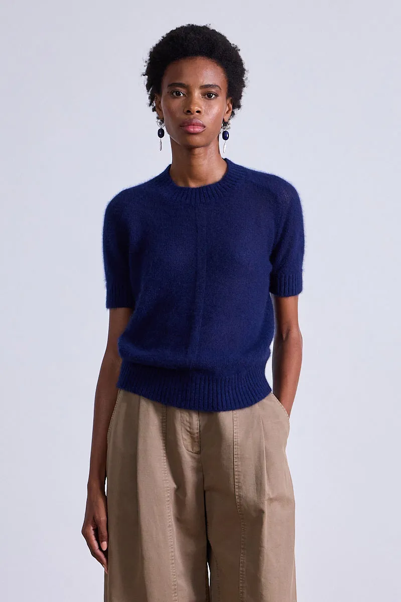 Softest Silk Cashmere Tee in Navy