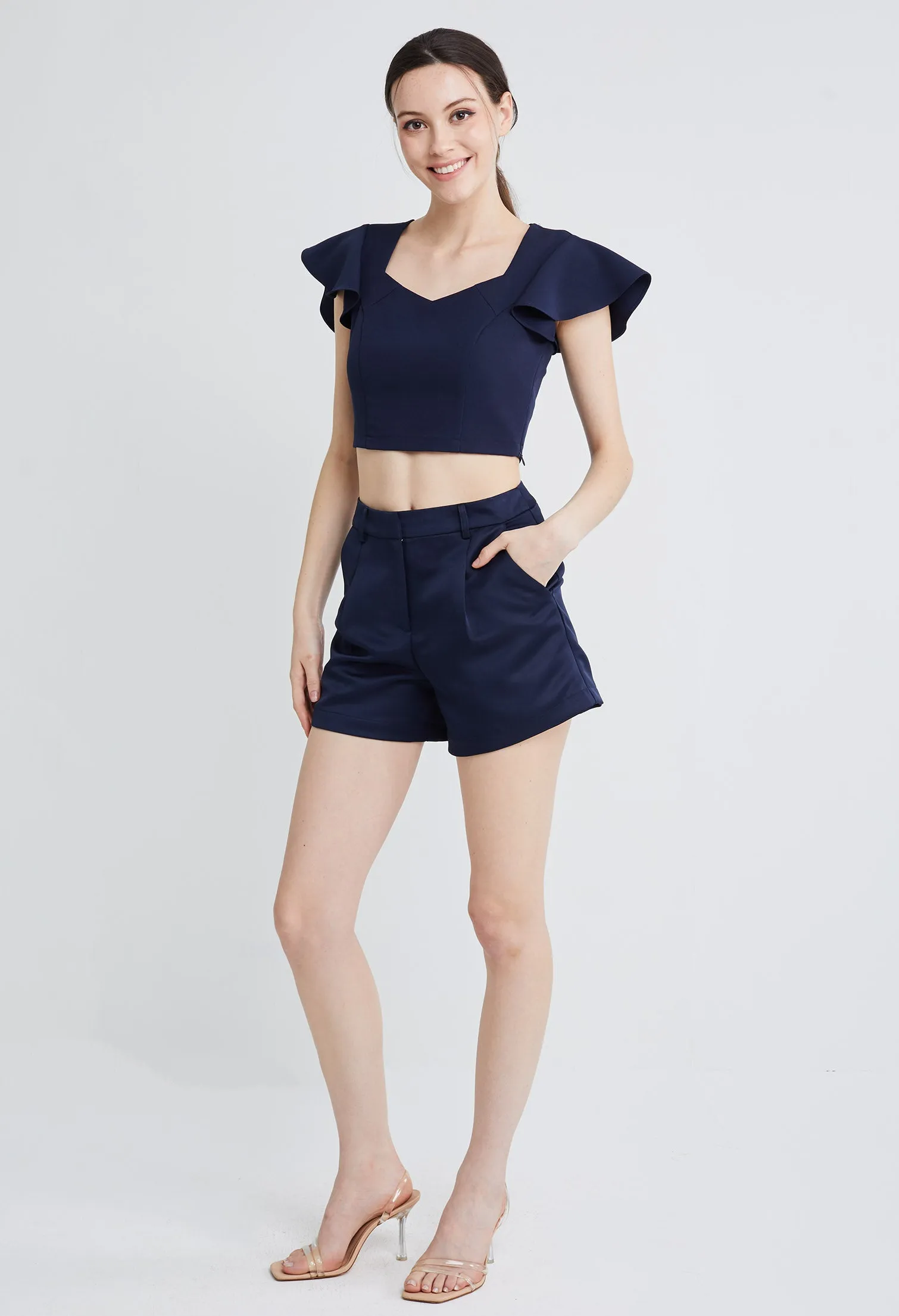 Tailored A-line Bermuda Shorts