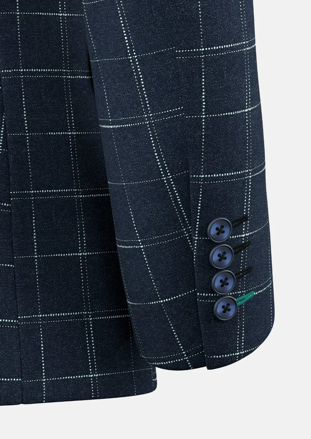 Thompson Navy Flannel Windowpane Suit