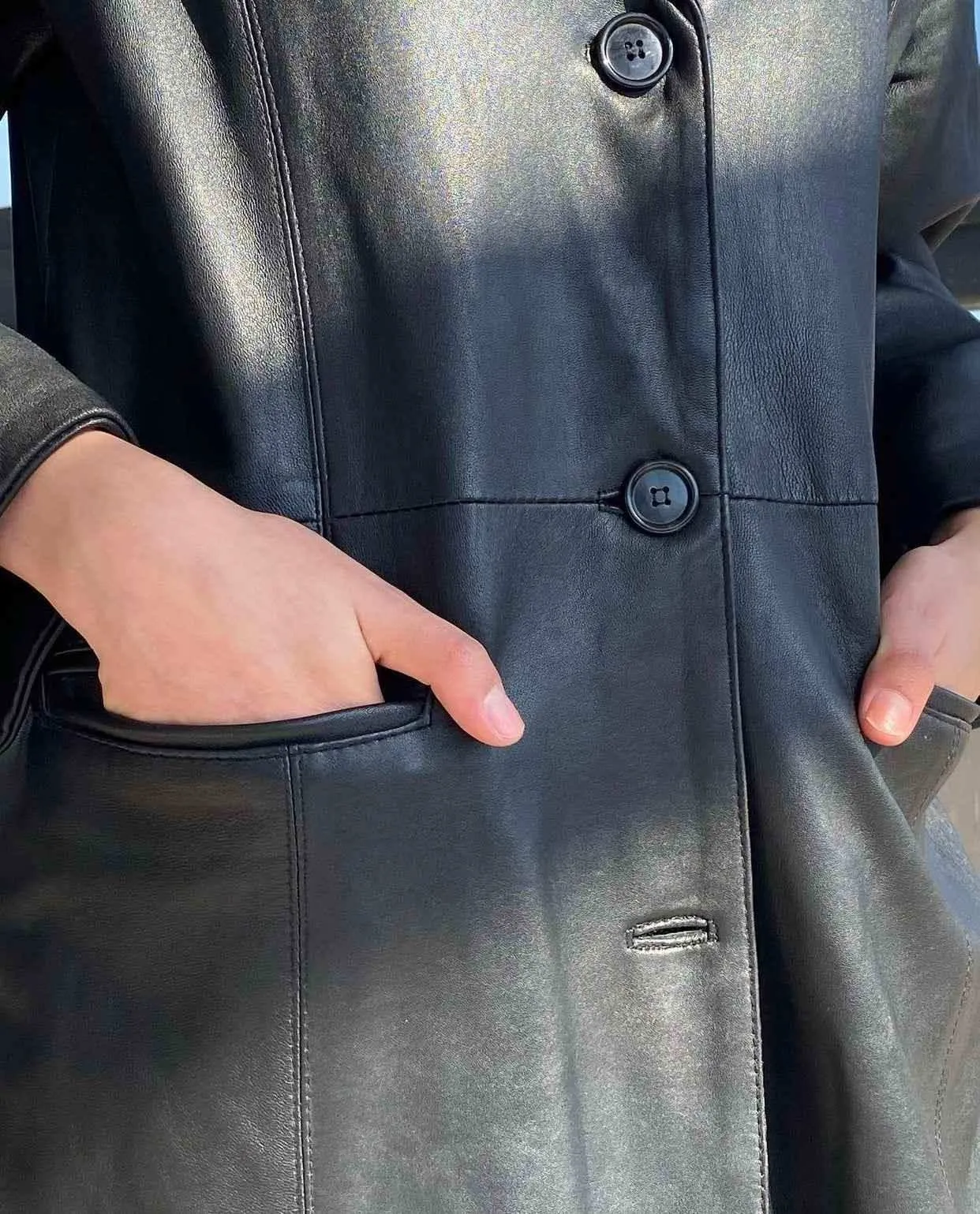 Vintage Genuine Leather Coat