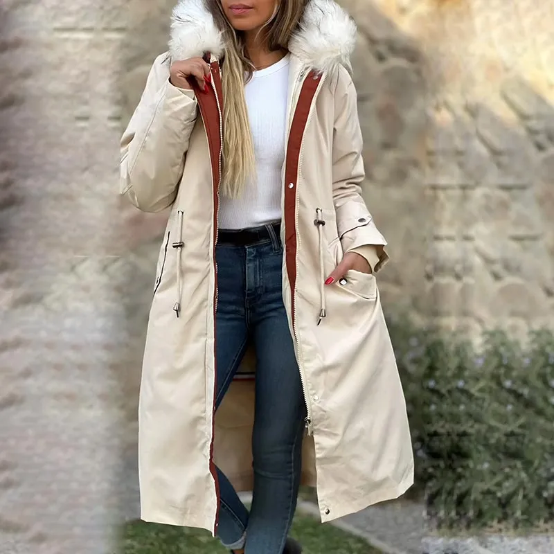 Winter-SpecialsWomen's Winter Hooded Furry Collar Casual Parka Coat