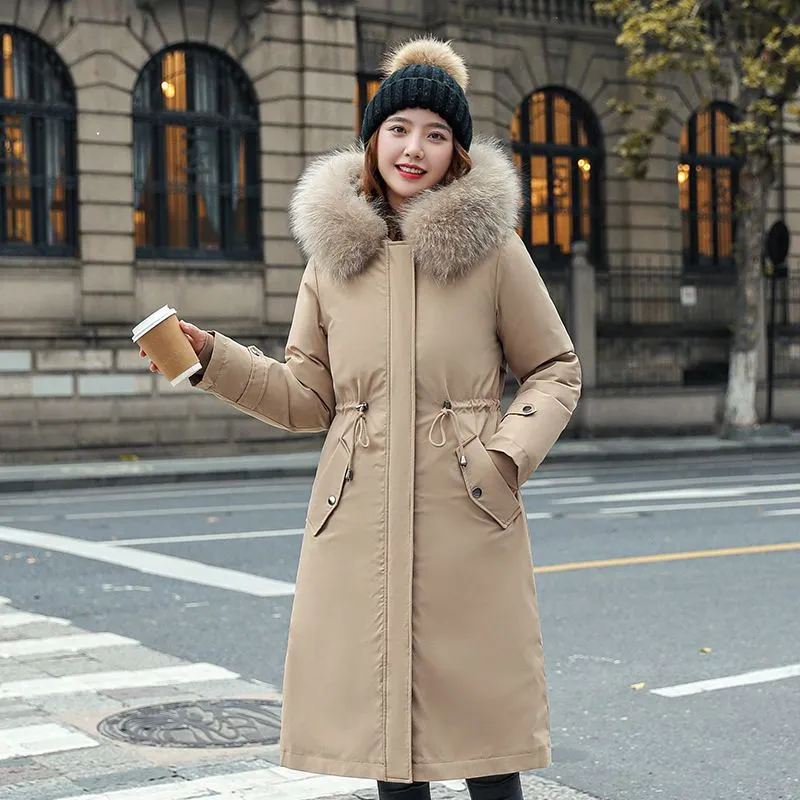 Winter-SpecialsWomen's Winter Hooded Furry Collar Casual Parka Coat