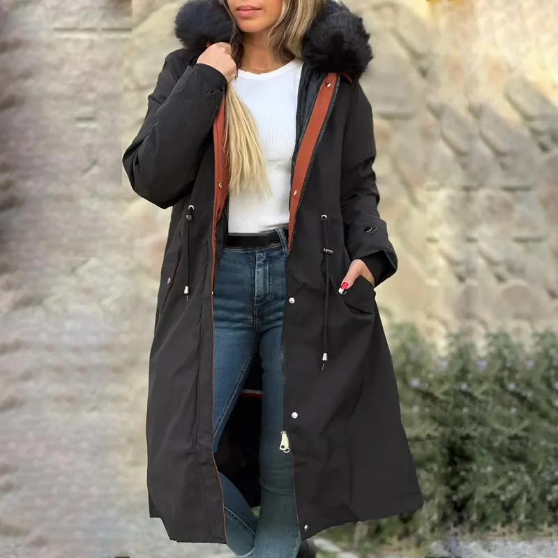 Winter-SpecialsWomen's Winter Hooded Furry Collar Casual Parka Coat