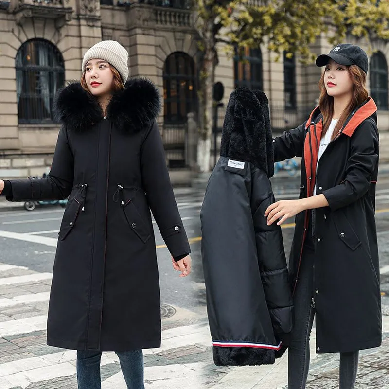Winter-SpecialsWomen's Winter Hooded Furry Collar Casual Parka Coat
