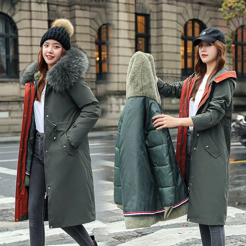 Winter-SpecialsWomen's Winter Hooded Furry Collar Casual Parka Coat