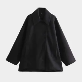 Women's Oversized Long Coat - Faux Wool Warm Parka - Casual Solid Color - Multiple Colours
