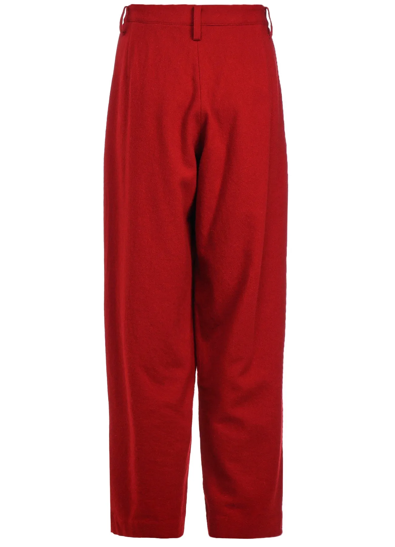 WOOL FLANNEL SINGLE TUCK WIDE PANTS